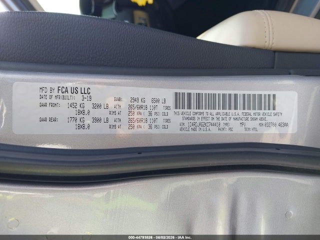 2019 DODGE DURANGO 1C4RDJAG2KC744410 Photo 8