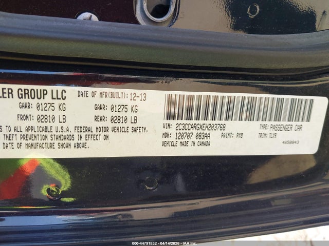 Aukcja sprzedaży 2014 Chrysler 300, vin: 2C3CCARGXEH203768, numer aukcji: 44791832