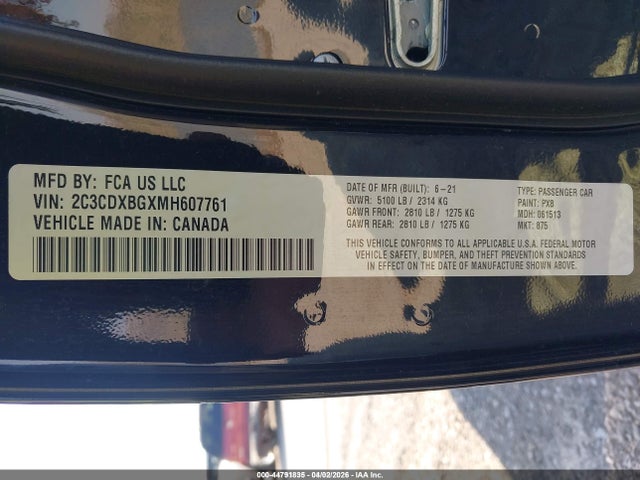 2021 DODGE CHARGER 2C3CDXBGXMH607761 Photo 8