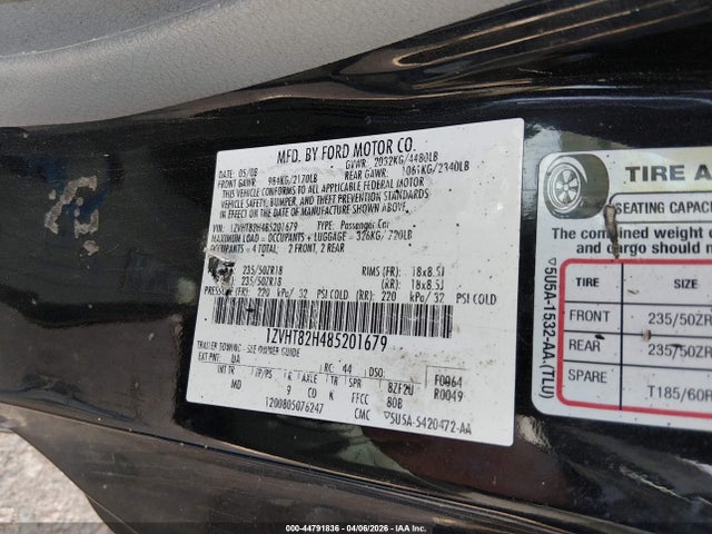 2008 FORD MUSTANG 1ZVHT82H485201679 Photo 8