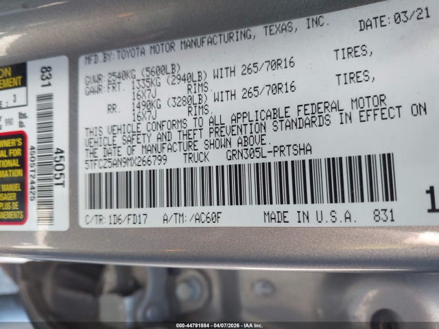 5TFCZ5AN9MX266799 Toyota Tacoma Trd Off-road