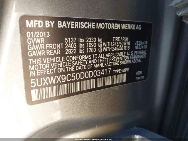 2013 BMW X3 5UXWX9C50D0D03417 Photo 8