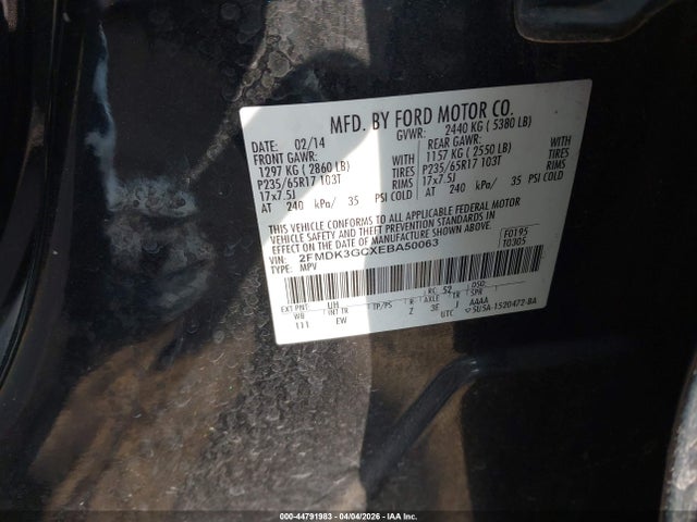 Ford EDGE SE 2014 2FMDK3GCXEBA50063 Image 9