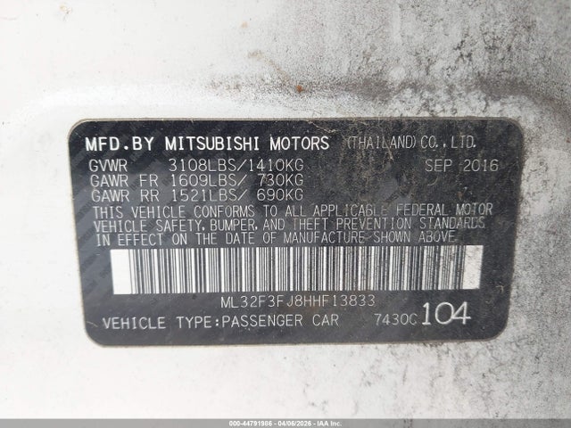 2017 MITSUBISHI MIRAGE G4 ML32F3FJ8HHF13833 Photo 8