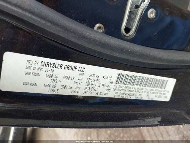 44791998 :رقم المزاد ، 1J4NF4GB4BD109103 vin ، 2011 Jeep Patriot Latitude X مزاد بيع