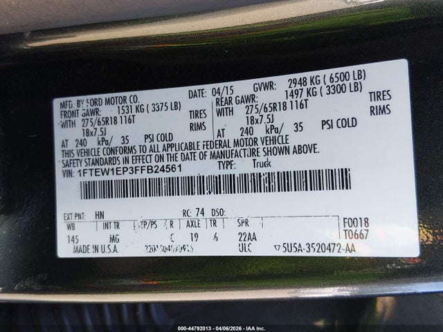 Ford F-150 Xlt 2015 1FTEW1EP3FFB24561 Image 9