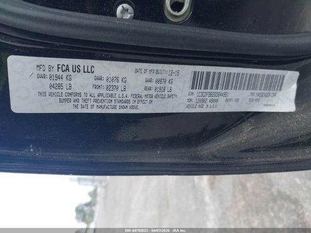 Auction sale of the 2016 Dodge Dart Sxt, vin: 1C3CDFBB2GD644951, lot number: 44792022
