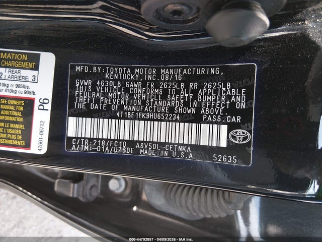 Toyota CAMRY LE 2017 4T1BF1FK9HU652234 Image 9