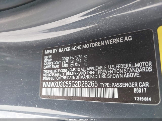 2016 MINI HARDTOP WMWXU3C55G2D28265 Photo 8