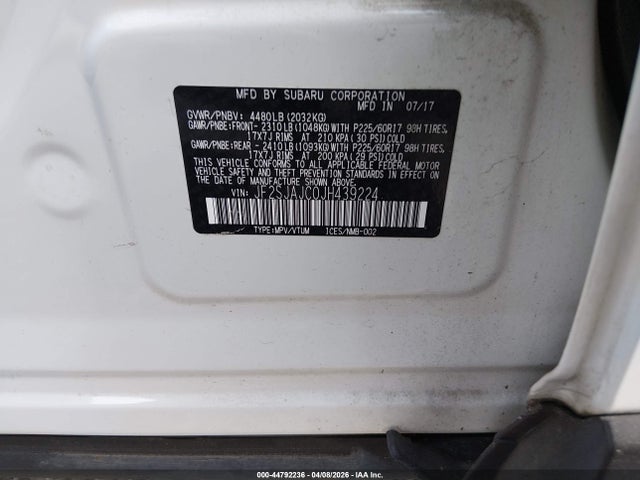 Aukcja sprzedaży 2018 Subaru Forester 2.5i Limited, vin: JF2SJAJC0JH439224, numer aukcji: 44792236