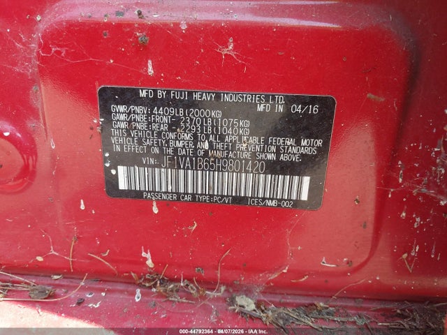 2017 SUBARU WRX JF1VA1B65H9801420 Photo 8