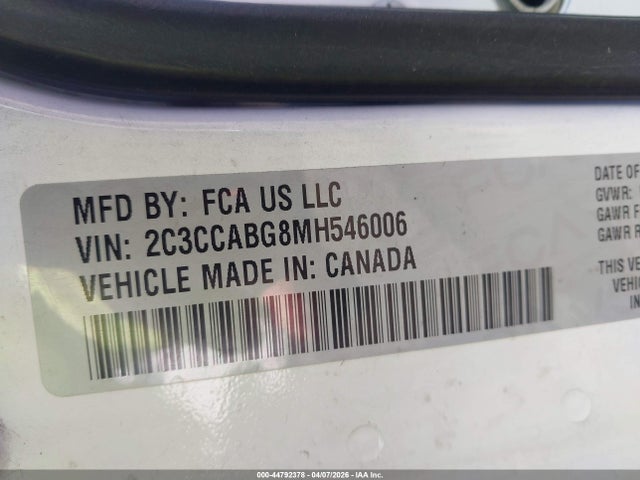 Auction sale of the 2021 Chrysler 300 300s, vin: 2C3CCABG8MH546006, lot number: 44792378