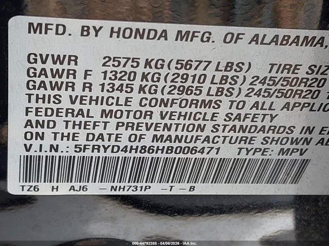 Продажа на аукционе авто 2017 Acura Mdx Advance Package, vin: 5FRYD4H86HB006471, номер лота: 44792388
