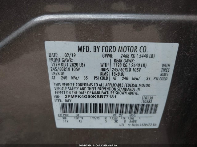 2019 FORD EDGE 2FMPK4G90KBB77181 Photo 8
