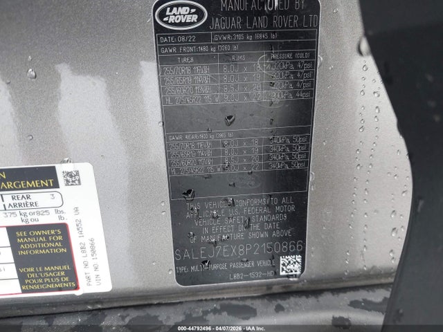 2023 LAND ROVER DEFENDER SALEJ7EX8P2150866 Photo 8