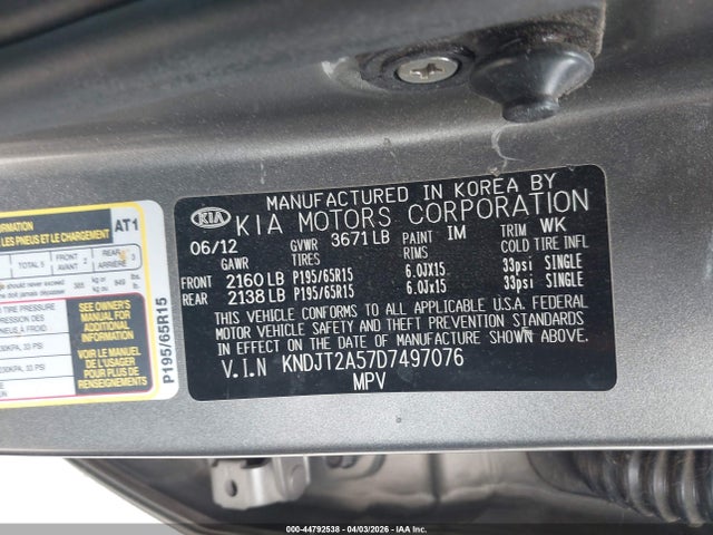 2013 KIA SOUL KNDJT2A57D7497076 Photo 8