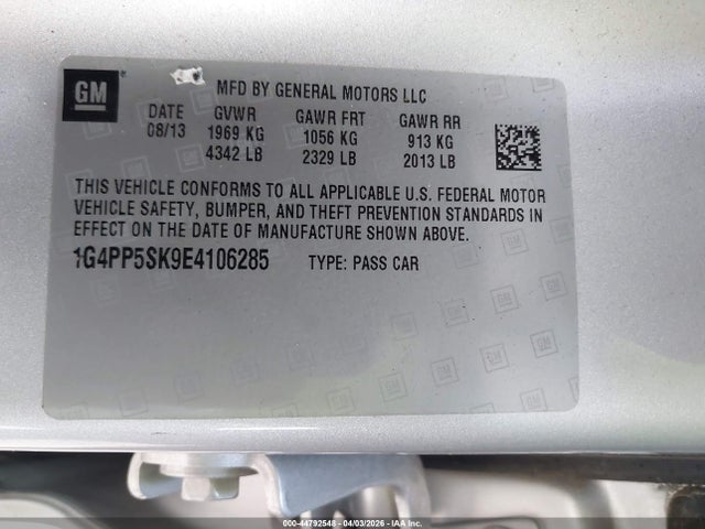 Aukcja sprzedaży 2014 Buick Verano, vin: 1G4PP5SK9E4106285, numer aukcji: 44792548