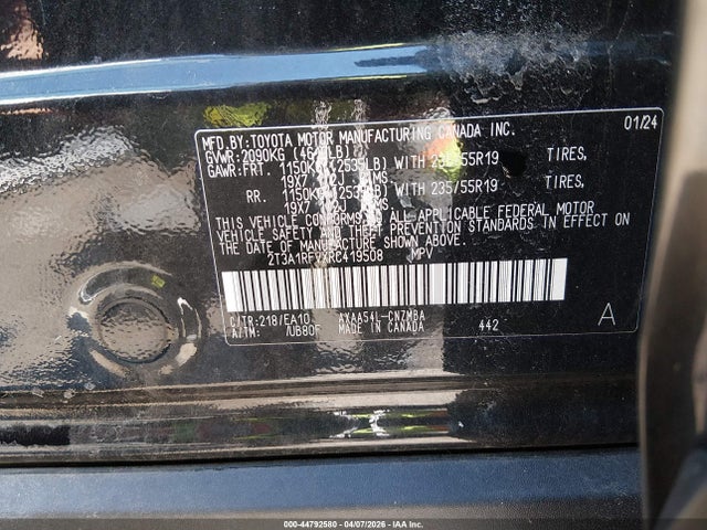 Aukcja sprzedaży 2024 Toyota Rav4 Xle Premium, vin: 2T3A1RFVXRC419508, numer aukcji: 44792580