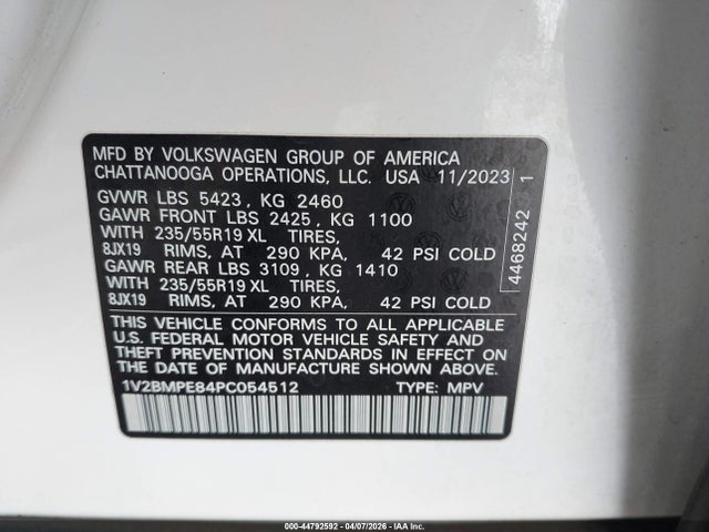 Продаж на аукціоні авто 2023 Volkswagen Id.4 Standard, vin: 1V2BMPE84PC054512, номер лоту: 44792592