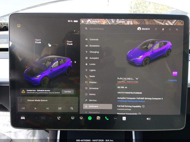 Aukcja sprzedaży 2020 Tesla Model Y Long Range Dual Motor All-wheel Drive/performance Dual Motor All-wheel Drive, vin: 5YJYGDEF8LF046846, numer aukcji: 44792665