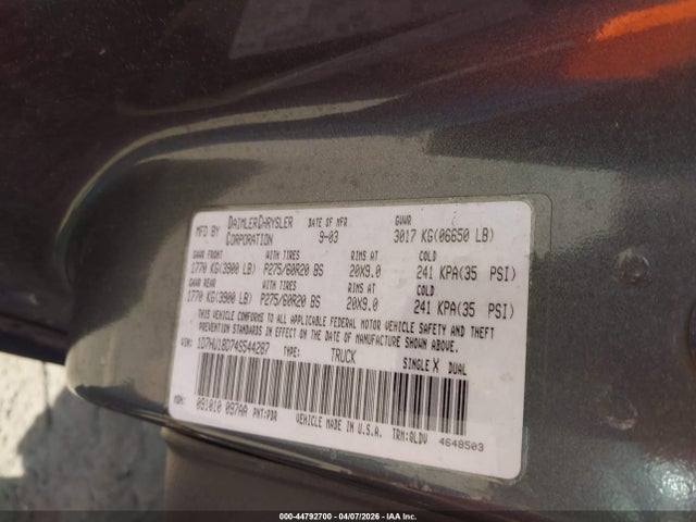 2004 DODGE RAM 1500 1D7HU18D74S544287 Photo 8