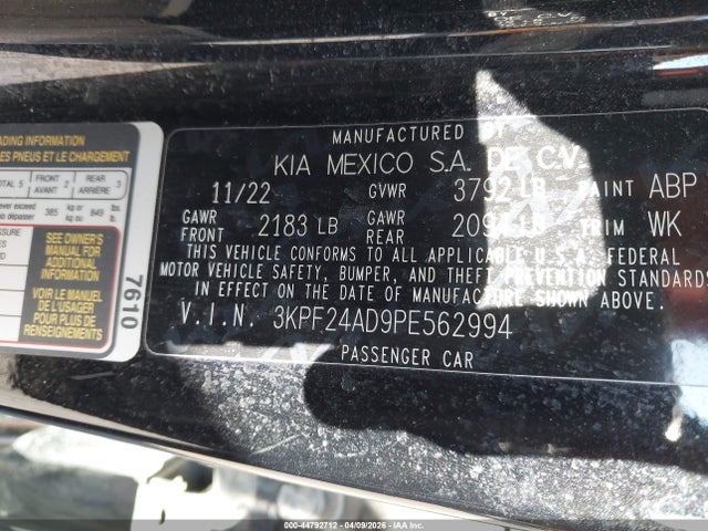 Продаж на аукціоні авто 2023 Kia Forte Lxs, vin: 3KPF24AD9PE562994, номер лоту: 44792712