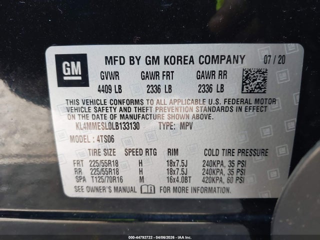 Продаж на аукціоні авто 2020 Buick Encore Gx Awd Select, vin: KL4MMESL0LB133130, номер лоту: 44792722