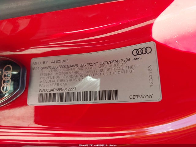 Продаж на аукціоні авто 2014 Audi S5 3.0t Premium Plus, vin: WAUCGAFH8EN012223, номер лоту: 44792773