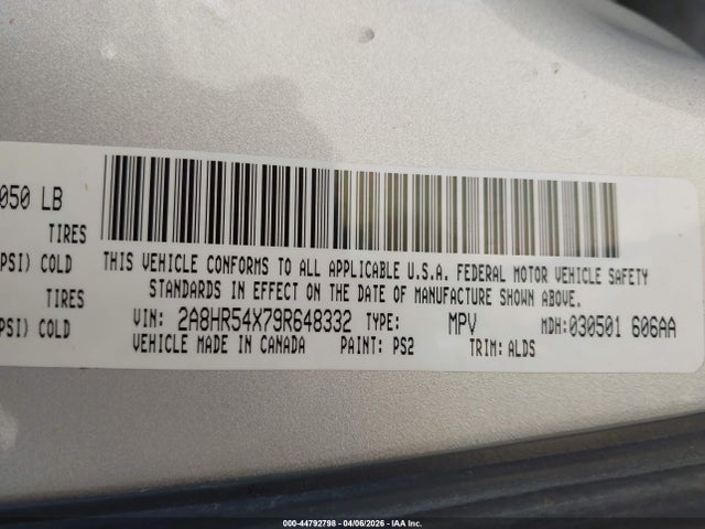 Aukcja sprzedaży 2009 Chrysler Town & Country Touring, vin: 2A8HR54X79R648332, numer aukcji: 44792798