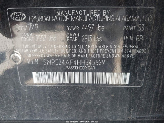 Hyundai SONATA SE 2017 5NPE24AF4HH545529 Image 9