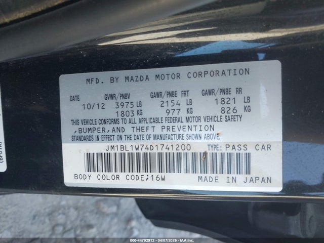 2013 Mazda Mazda3 I Grand Touring მანქანა იყიდება აუქციონზე, vin: JM1BL1W74D1741200, აუქციონის ნომერი: 44792912