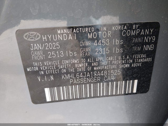 KMHL64JA1SA481525 Hyundai SONATA SEL