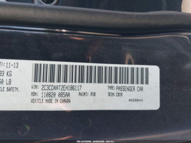Aukcja sprzedaży 2014 Dodge Charger Police, vin: 2C3CDXAT2EH186117, numer aukcji: 44793096