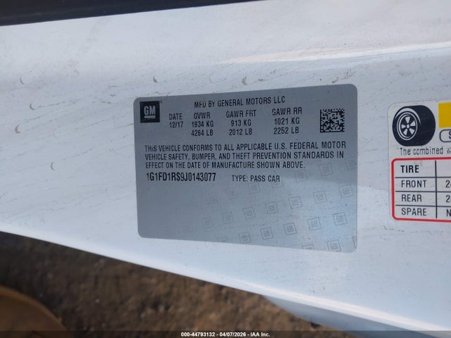 2018 CHEVROLET CAMARO 1G1FD1RS9J0143077 Photo 8