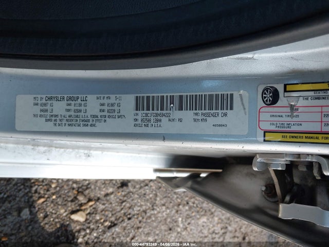 Продаж на аукціоні авто 2011 Chrysler 200 Touring, vin: 1C3BC1FG3BN584222, номер лоту: 44793249