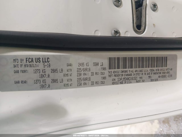2019 Jeep Cherokee Limited 4x4 მანქანა იყიდება აუქციონზე, vin: 1C4PJMDX0KD161521, აუქციონის ნომერი: 44793271