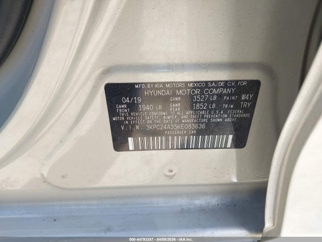 3KPC24A35KE083636 Hyundai ACCENT SE