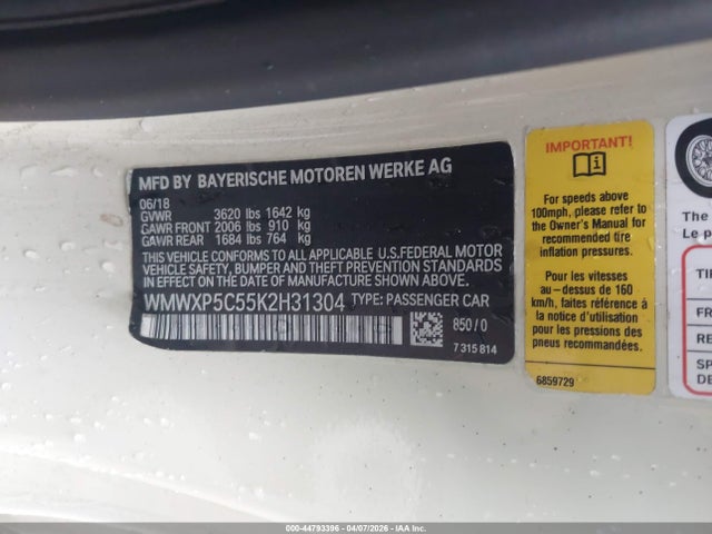 Aukcja sprzedaży 2019 Mini Hardtop Oxford Edition, vin: WMWXP5C55K2H31304, numer aukcji: 44793396