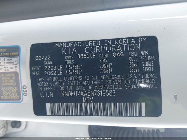 Продажа на аукционе авто 2022 Kia Seltos S, vin: KNDEU2AA5N7319583, номер лота: 44793466