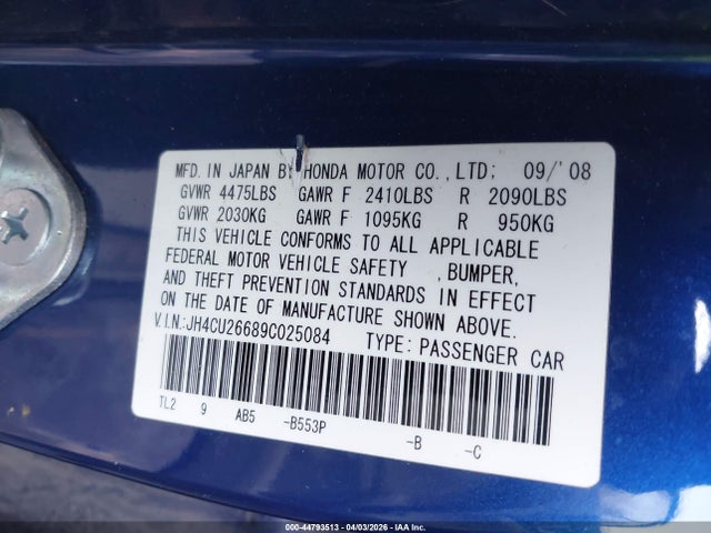 2009 ACURA TSX JH4CU26689C025084 Photo 8