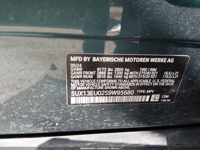 5UX13EU02S9W95680 BMW X5 Sdrive40i