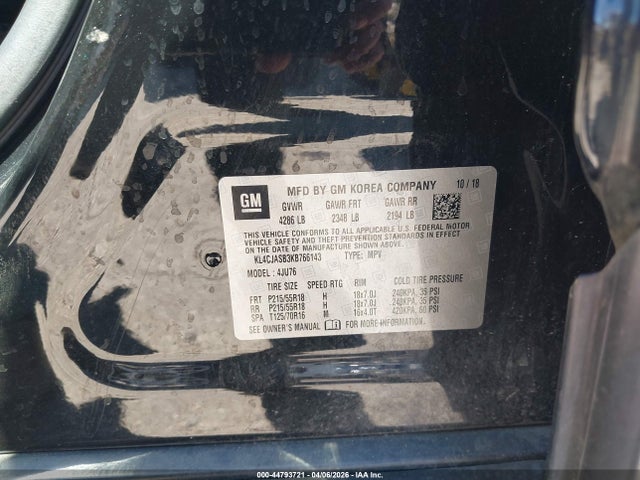 Продажа на аукционе авто 2019 Buick Encore Fwd Preferred, vin: KL4CJASB3KB766143, номер лота: 44793721