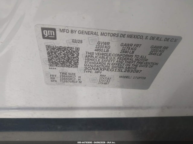 Chevrolet Equinox Awd Lt 2025 3GNAXPEG1SL283097 Image 9
