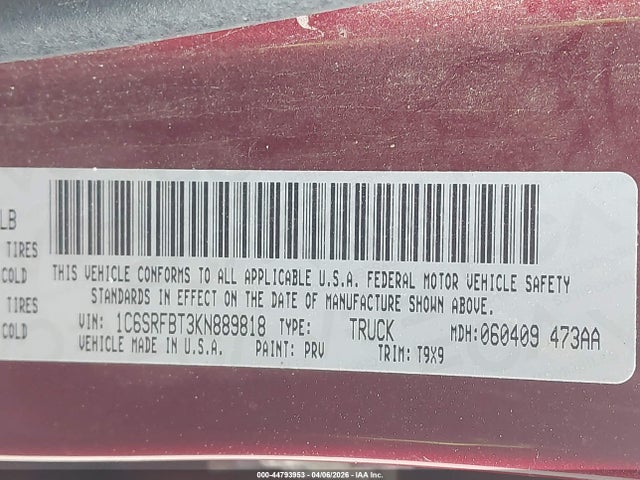 2019 RAM 1500 1C6SRFBT3KN889818 Photo 8