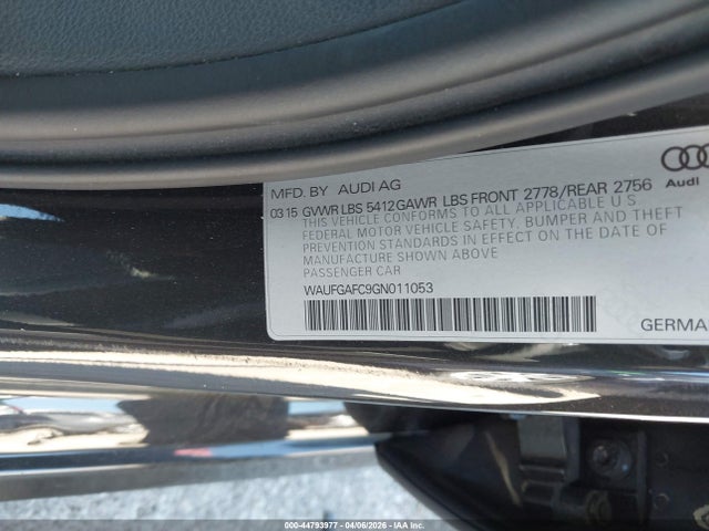 Aukcja sprzedaży 2016 Audi A6 3.0t Premium Plus, vin: WAUFGAFC9GN011053, numer aukcji: 44793977