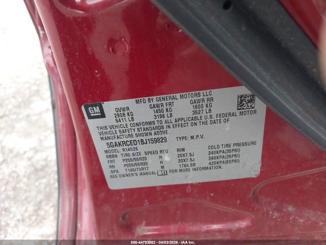 Продаж на аукціоні авто 2011 Buick Enclave 2xl, vin: 5GAKRCED1BJ159829, номер лоту: 44793982