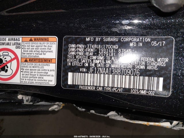 JF1ZNAA13H8709076 Toyota 86