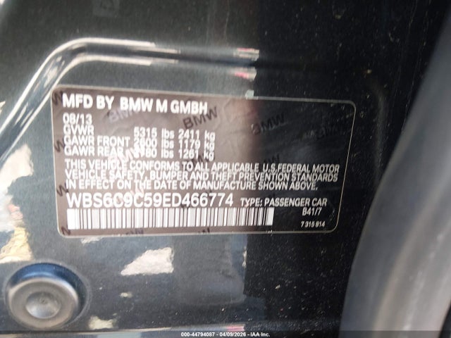 Продажа на аукционе авто 2014 Bmw M6 Gran Coupe, vin: WBS6C9C59ED466774, номер лота: 44794087