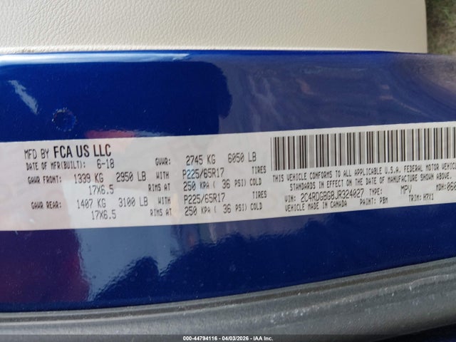 2018 DODGE GRAND CARAVAN 2C4RDGBG8JR324027 Photo 8