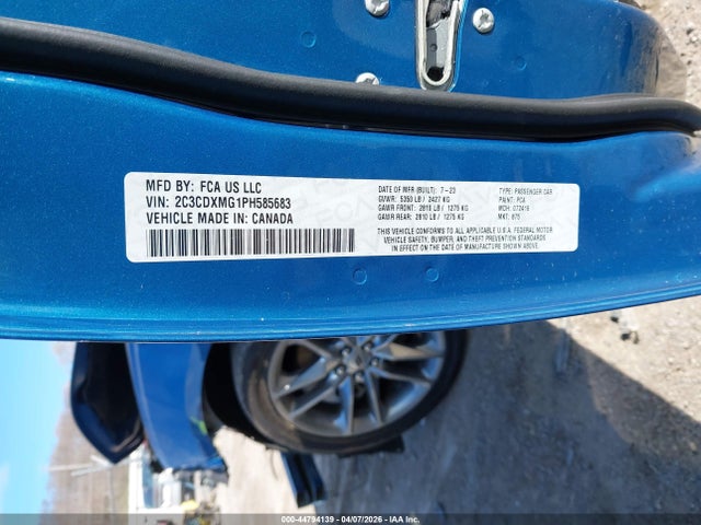 44794139 :رقم المزاد ، 2C3CDXMG1PH585683 vin ، 2023 Dodge Charger Gt Awd مزاد بيع